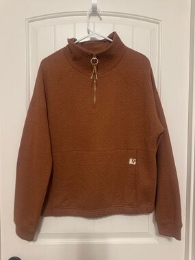 Women’s Liv Outdoor Brown 1/4 Zip Long Sleeve Pullover Size Medium